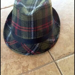 GREEN & RED PLAID STRIPED HAT